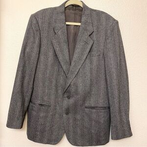 TJW Mervyns vintage tweed suit jacket gray sports coat blazer-42R